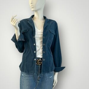 Vintage Evan-Picone Corduroy Fine-Wale Snap Front Collared Short